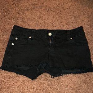 Black cut off shorts
